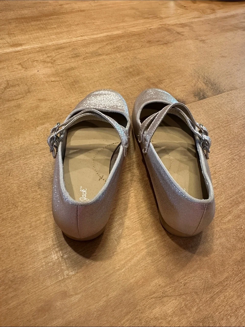 Girls' Cat&Jack Sparkle Mary Jane Flats in Silver/Pewter